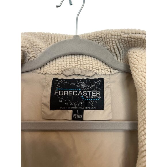Vintage Forecaster Sport Beige Fleece Jacket L Petite Acrylic Blend Full Zip Wom - Picture 4 of 4